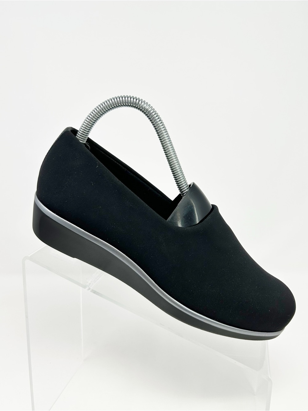 SAS Bliss Womens Slip-On Loafers Black Comfort Wedge Tripad Support Size 6.5W